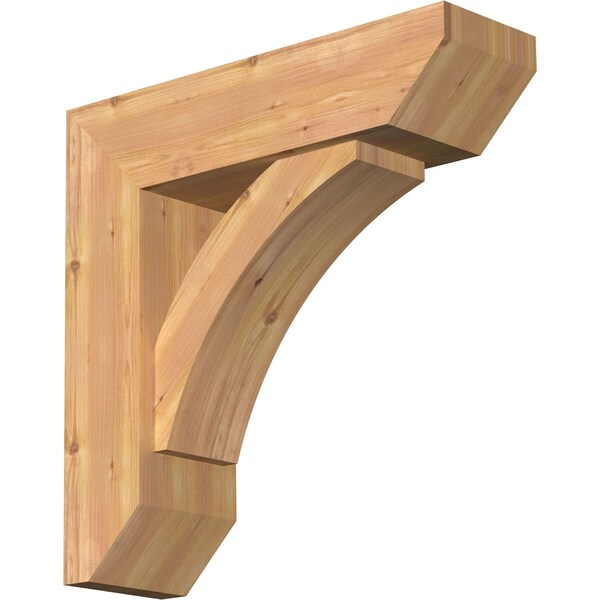 Ekena Millwork Thorton Slat Smooth Bracket w/ Offset Brace, Western Red Cedar, 7 1/2"W x 26"D x 26"H BKT0806X26X26THR06SWR - main